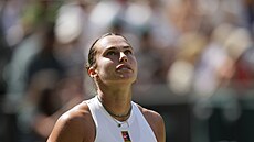 Aryna Sabalenková bhem semifinále Wimbledonu.
