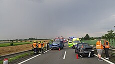 Nehoda na dálnici mezi Prostjovem a Olomoucí.
