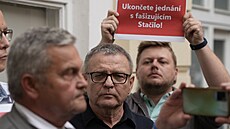 Protest proti vyjednávání éfky SOCDEM Jany Maláové a místopedsedy Lubomíra...