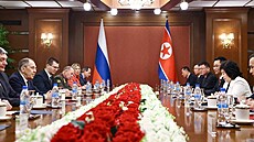 Ruský ministr zahrani�í Sergej Lavrov na náv�t�v� KLDR se severokorejskou...
