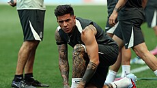 Záloník Chelsea Enzo Fernández bhem tréninku na MS klub