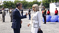 V Pa�í�i slaví Den dobytí Bastily. Na snímku je francouzský prezident Emmanuel...