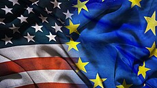 Vlajky USA a EU