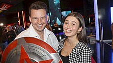 Karel Kaák s pítelkyní Kateinou Teplou na premiée filmu Thunderbolts (duben...
