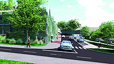 Vizualizace nového parkovacího domu u mstských lázní ve Zlín