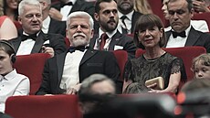 Prezident Petr Pavel a Andrea Bartoková na slavnostním zakonení karlovarského...
