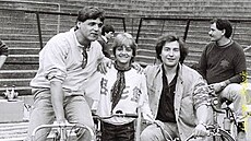 Karel Zich, Darinka Rolincová a Michal David pi natáení poadu Dva z jednoho...