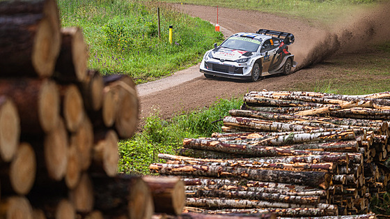 Oliver Solberg bhem Estonské rallye.