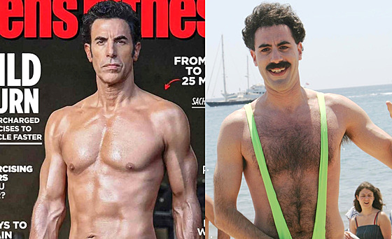 Britský herec Sacha Baron Cohen v letech 2025 a 2006