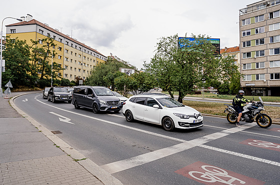 Ulice Blocerkevská u Edenu, kiovatka s Vrovickou. (25. ervence 2025)