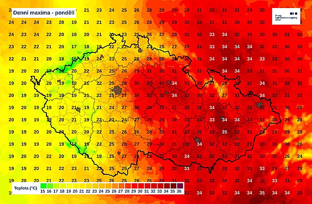 Začátek týdne se ponese ve znamení teplotních rozdílů, od středy se ochladí