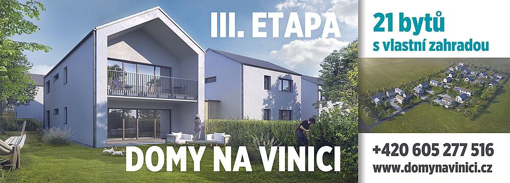 DOMY NA VINICI: Vilabyty se zahradou na dosah Brna