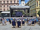 Ve fanzon na nmst Svobody v centru Brna sledovali lid nedln zvod...
