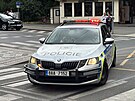 Policist zasahuj u nahlen bomby v budov mstskho soudu v ulici Splen....