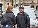 Policist zasahuj u nahlen bomby v budov mstskho soudu v ulici Splen....