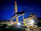 Instalace nov ocelov konstrukce elezninho mostu v Ndran ulici (22....