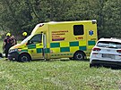 U Star Boleslavi se ztil vrtulnk se dvma lidmi, oba jsou lehce zranni....