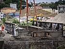 Demolice pvodnho elezninho mostu u Smchovskho ndra v Praze (21....