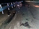 Na uzavenm seku D35 pobl Skrbn na Olomoucku se v pondl v noci po nrazu...