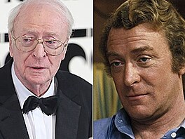 Herec Michael Caine v souasnosti a v mládí, kdy byl hvzdou film jako Klí...