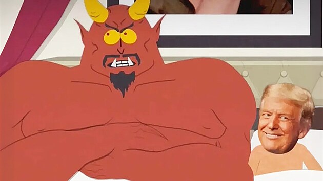 Satan v posteli s Trumpem v nejnov�j�ím díle seriálu South Park.