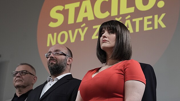 Tiskov konference hnut Stailo!, u za asti zstupc SOCDEM Jany Maliov a Lubomra Zaorlka. (21. ervence 2025)