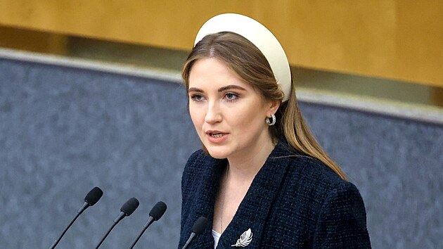 Rusk poslankyn Ksenia Gorjaevov ve Sttn Dum v Moskv (24. z 2024)
