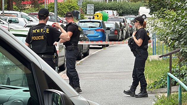 Kriminalist a policist zasahuj v prask Kri kvli podezelmu mrt osoby v byt. (24. ervence 2025)