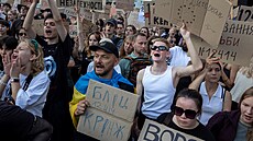 V ulicích Kyjeva se protestovalo proti zákonu omezujícímu nezávislost...