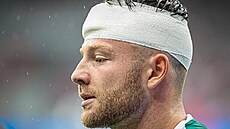 Jablonecký obránce Martin Cedidla dohrával první poloas v Plzni s obvazem na...