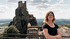 Kastelánka hradu Trosky Pavlína Suchomelová. (19. 7. 2025)