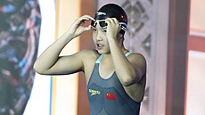 ínská plavkyn Jü C-ti se chystá na start závodu na 200 metr polohov na...