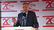 Turecký prezident Recep Tayyip Errdogan nav�tívil Severní Kypr. (20. �ervence...