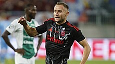 Spar�an Jan Kuchta se raduje z gólu v Jablonci.