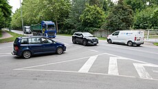 Kiovatka ulic kolní a Praská u dostihového závodit v Pardubicích (14....
