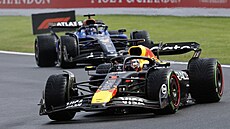Max Verstappen pi Velké cen Belgie.