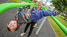 Markéta Hojdánková cvií i se svým mladím synem Vojtou.