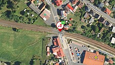 elezniní pejezd P319 v ulici Leninova (nyní Americká) ve Frantikových...