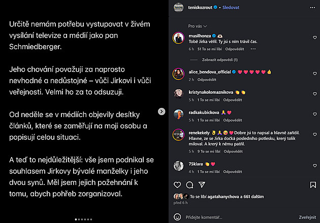 Tom Zajc se na Instagramu vyjdil nesouhlasn k chovn bvalho manaera...