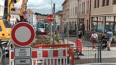 Práce v litom��ické Dlouhé ulici (�ervenec 2025)