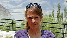 Lezecká paraka Dahlmeierové Marina Eva Kraussová bhem tiskové konferenci po...