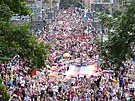 V Praze vrcholí festival Prague Pride, v sobotu se úastníci vydali v duhovém...