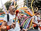 Prahou proel duhový prchod v rámci festivalu Prague Pride. Úastnily se ho...