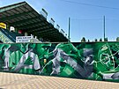 Ikonick ze s muralem olek nedme u stadionu Bohemians pjde brzy k zemi...