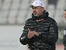 Trenér Jindich Trpiovský bhem premiéry ve Slavii.