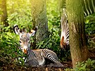Sameek zebry Grvyho, kter se ani ne ped tdnem narodil v zoologick zahrad...
