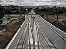Slavnostn zprovoznn opraven trati mezi praskmi Bubny a Vstavitm (1....