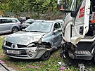 Nehoda nkolika aut v prask ulici robrova. (1. srpna 2025).