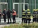 Evakuace budovy na Pankrci. (1.srpna 2025).