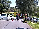 Stet dvou osobnch vozidel u Chome na Kromsku uzavel obousmrn...